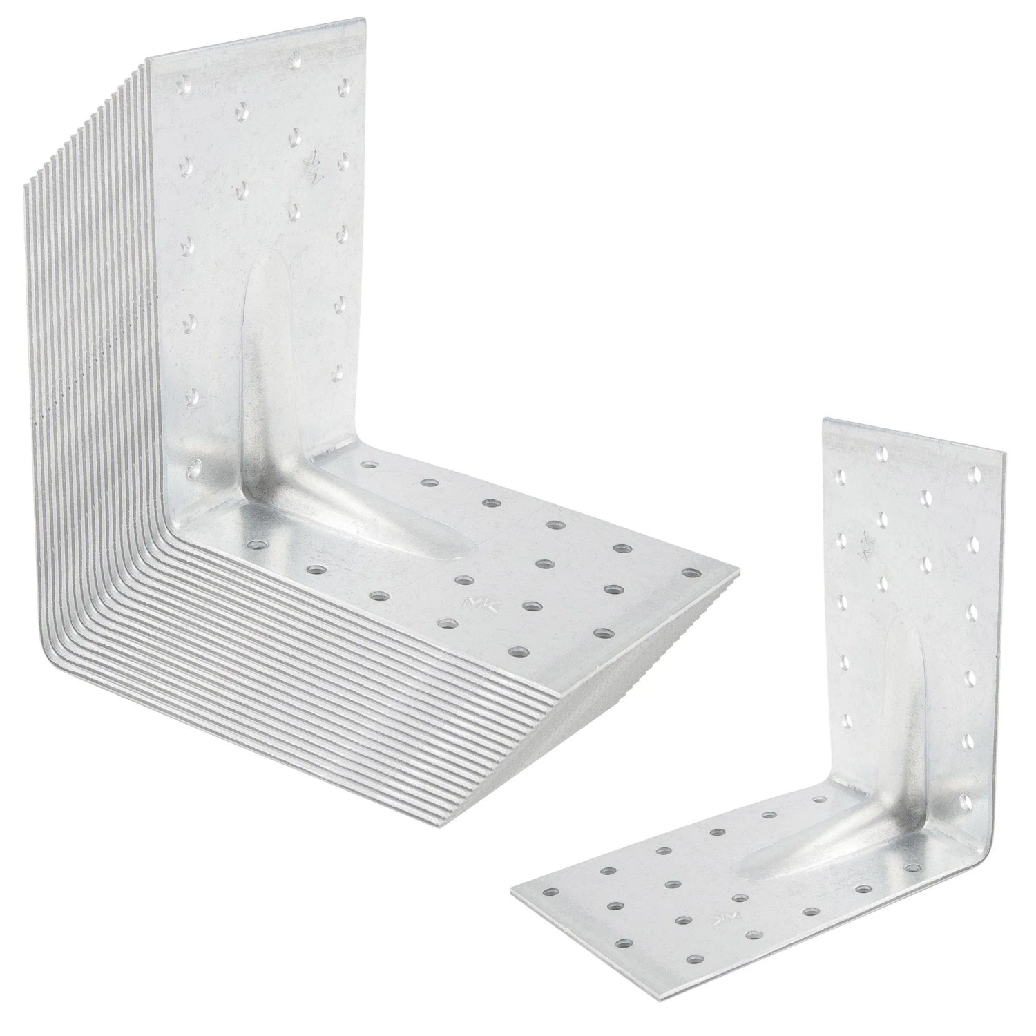 SOTECH 20er Set Winkelverbinder 90 Grad mit Sicke 120 x 120 x 80 x 2,5 mm