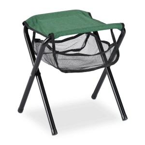 Relaxdays Klapphocker Polyester Metall Grün Belastbar bis 120 kg 39 cm x 29 cm x 35 cm