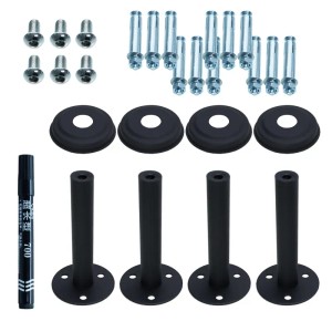 Montageset für ECD Germany Französischer Balkon, Stahl Anthrazit, inkl. Schrauben, Dübel und Abdeckungen.