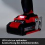 Detailaufnahme: Einhell Akku-Schlagbohrschrauber TP-CD 18 Li-i BL mit LED-Licht.