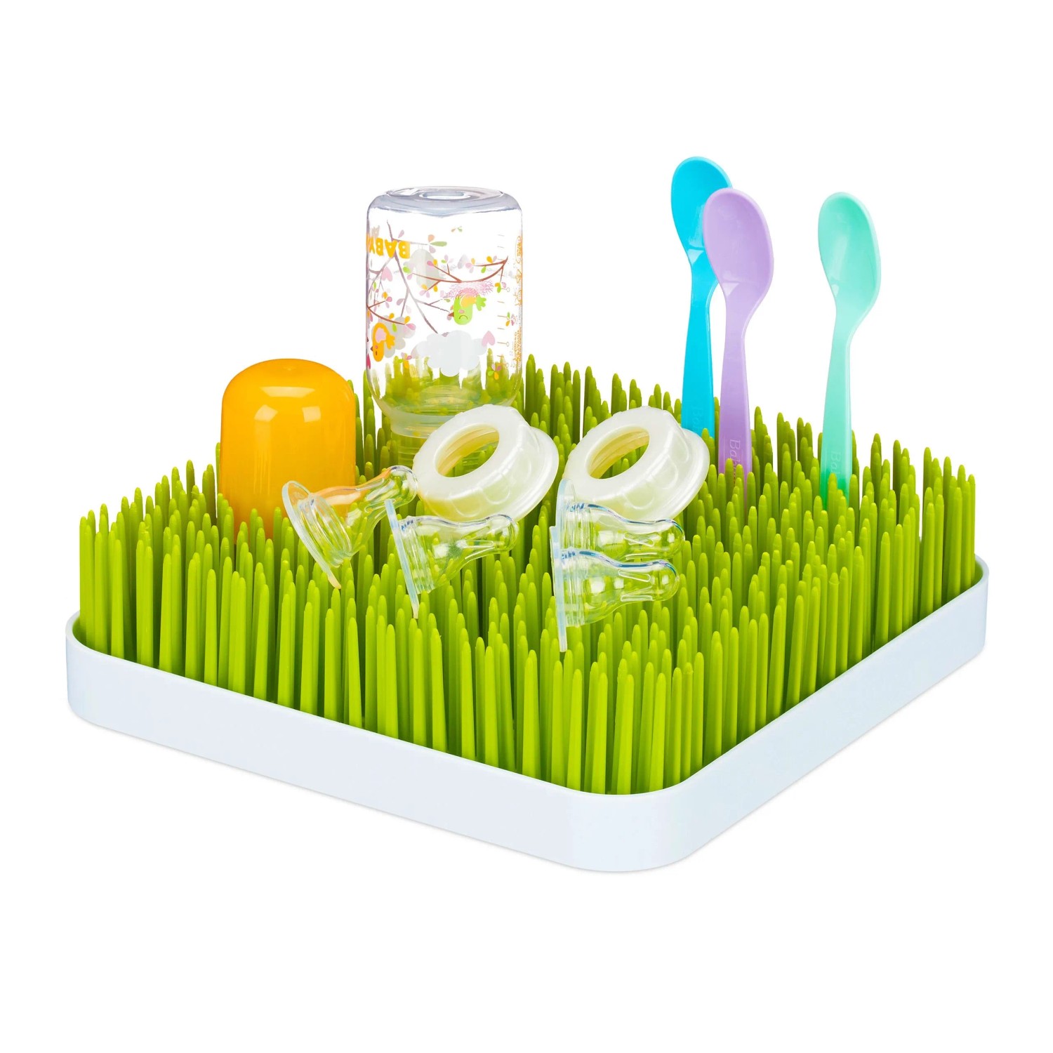 Littlechoice Abtropfgestell Kunststoff Grün Weiß Spülmaschinengeeignet BPA-Frei 6,5 cm x 23,5 cm x 23,5 cm 0,6 kg