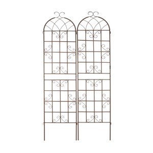 Relaxdays Rankgitter Eisen Braun 2er Set 220 cm x 52 cm x 2 cm 2,7 kg