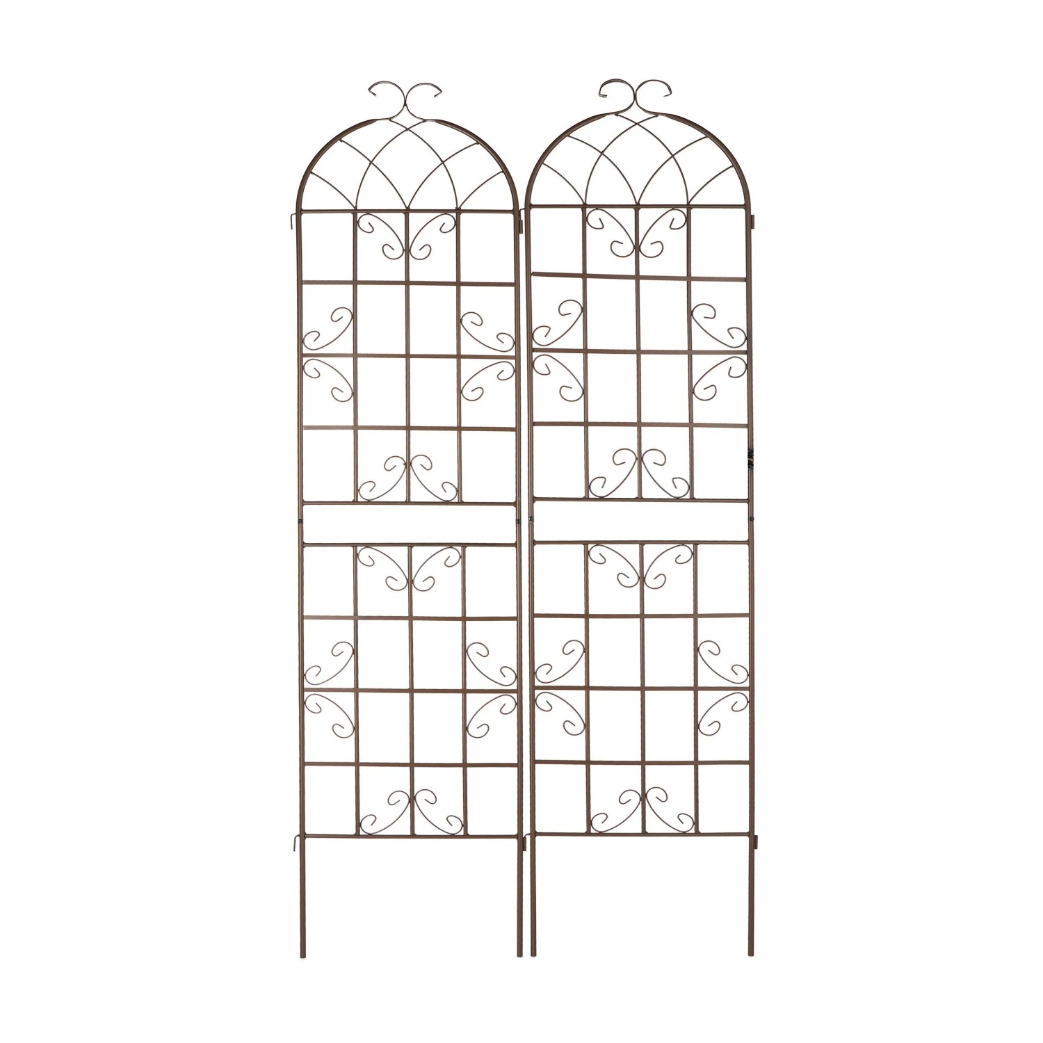 Relaxdays Rankgitter Eisen Braun 2er Set 220 cm x 52 cm x 2 cm 2,7 kg