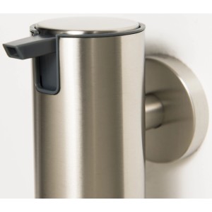 Tiger Boston Seifenspender aus gebürstetem Edelstahl, 10,5x5x9cm, zur Wandmontage.