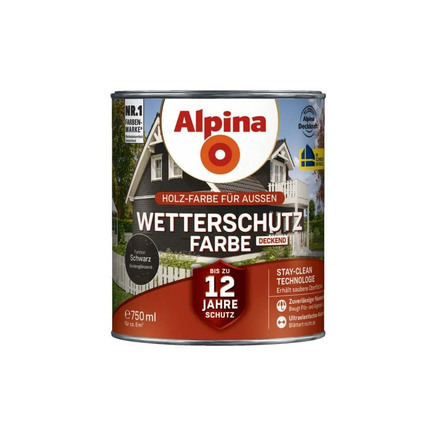 PROFI Wetterschutzfarbe Deckend Schwarz