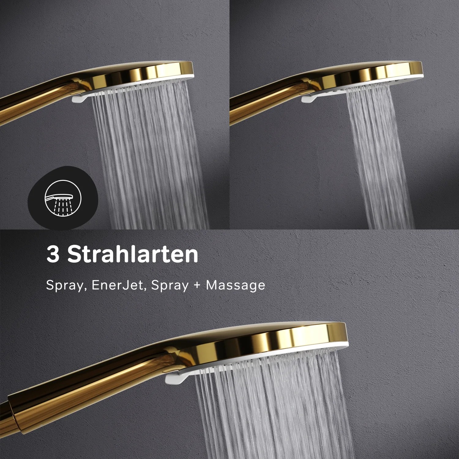 MICE Duschsäule Ausziehbar 88-125 Cm – Mit Handbrause & Einhebelmischer In Gebürstetem Gold