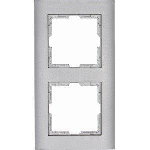 Kopp Abdeckrahmen Stahl, 2-fach, für Schalter und Taster.