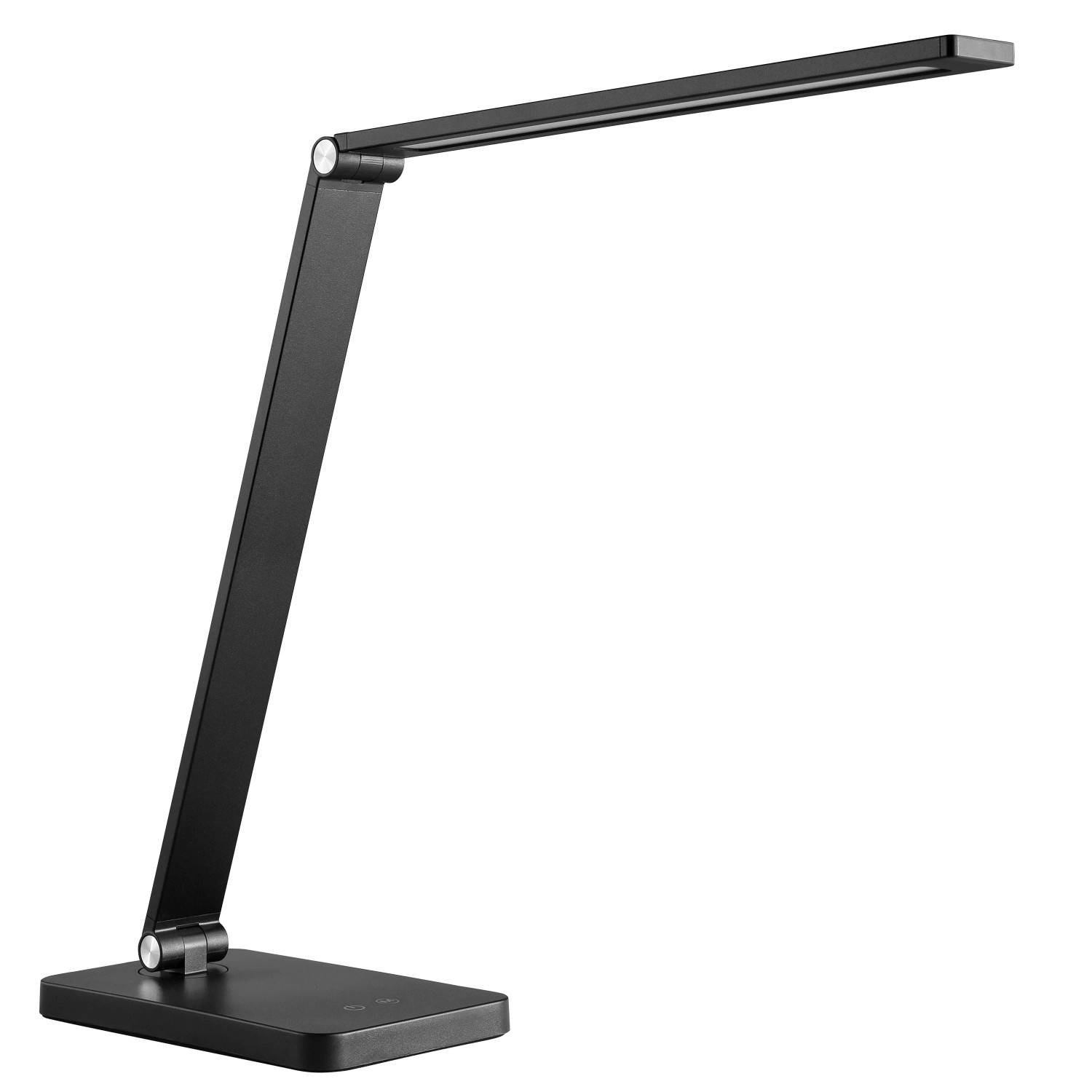 Moderne, schwarze LED-Tischlampe Lomina, 38 cm hoch, für Schreibtisch und Büro.