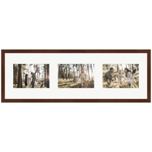 WANDStyle Galerierahmen in Nussbaum-Optik für 3 Fotos (10x15 cm). Bilderrahmen für die Wand.