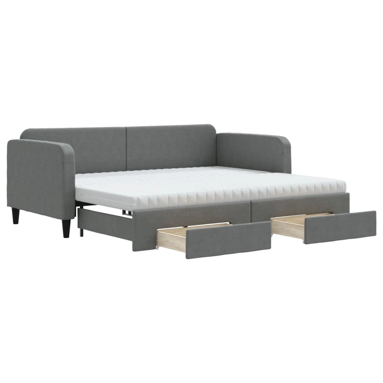vidaXL Tagesbett Ausziehbar mit Schubladen Dunkelgrau 90x200 cm Stoff188332 günstig online kaufen