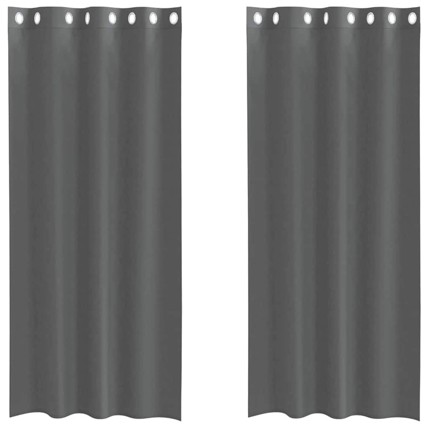 vidaXL Voile Vorhänge mit Ösen 2 Stk Dunkelgrau 140x245 cm 4102080 günstig online kaufen