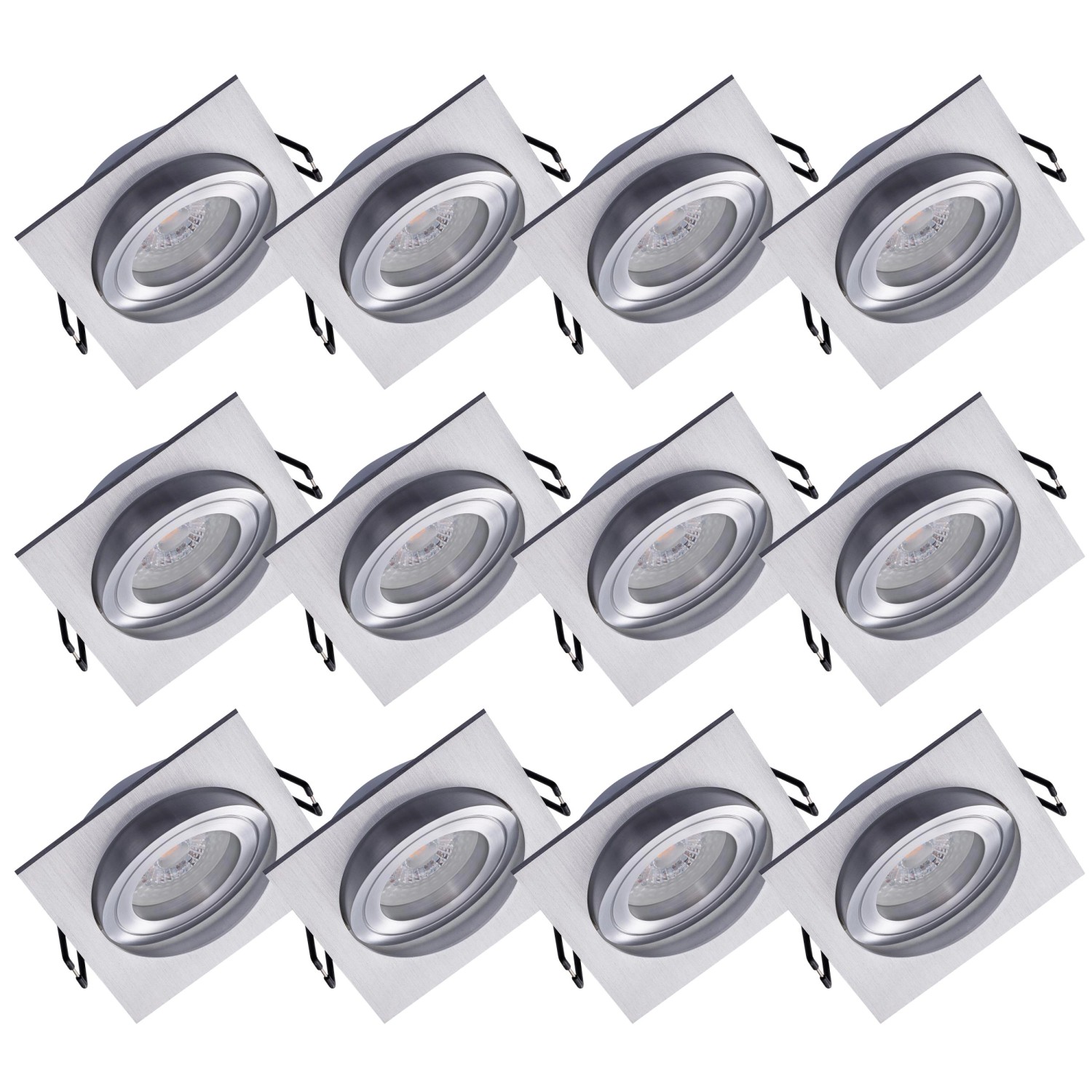 Oktaplex 12er Set Einbaustrahler Aluminium Lyon Schwenkbar 3000K Warmweiß 3 günstig online kaufen