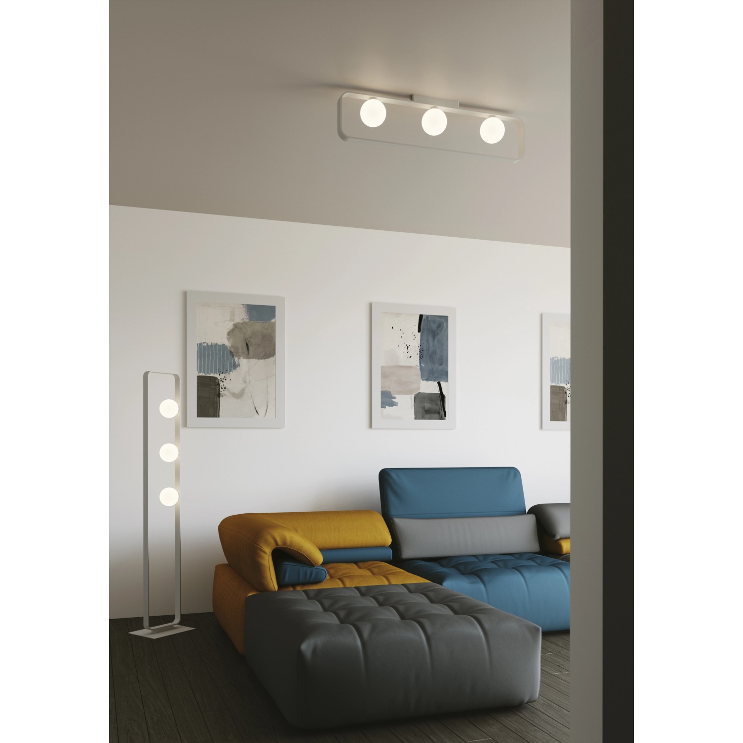 Luce OBI 3-flammig 20,5 cm Weiß Design LED-Deckenleuchte-Roxy kaufen 80 cm x bei