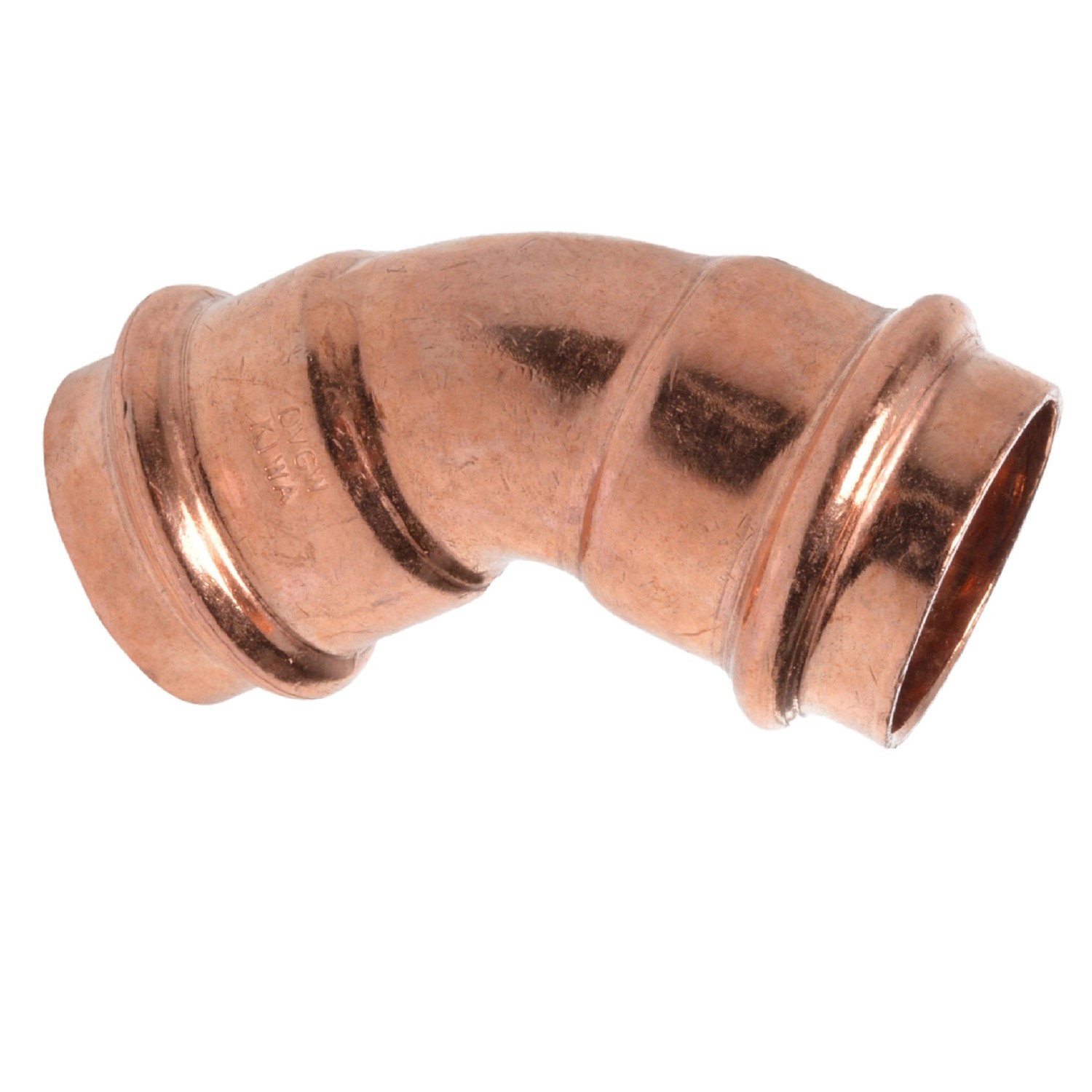 Kirchhoff CU-Bogen 45° 2 Muffen Blank 28 mm