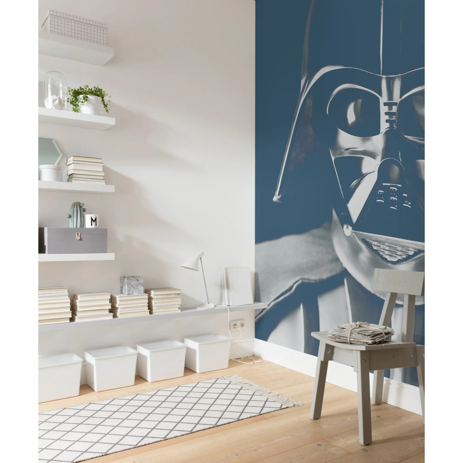 Komar Vlies Fototapete Star Wars Vader im Kinderzimmer, 150x280 cm.