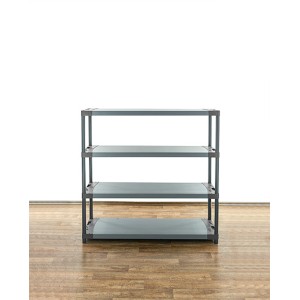 Graues PROREGAL Kunststoffregal Grey Bear mit 4 Böden, H138xB140xT46 cm, Fachlast 70 kg.