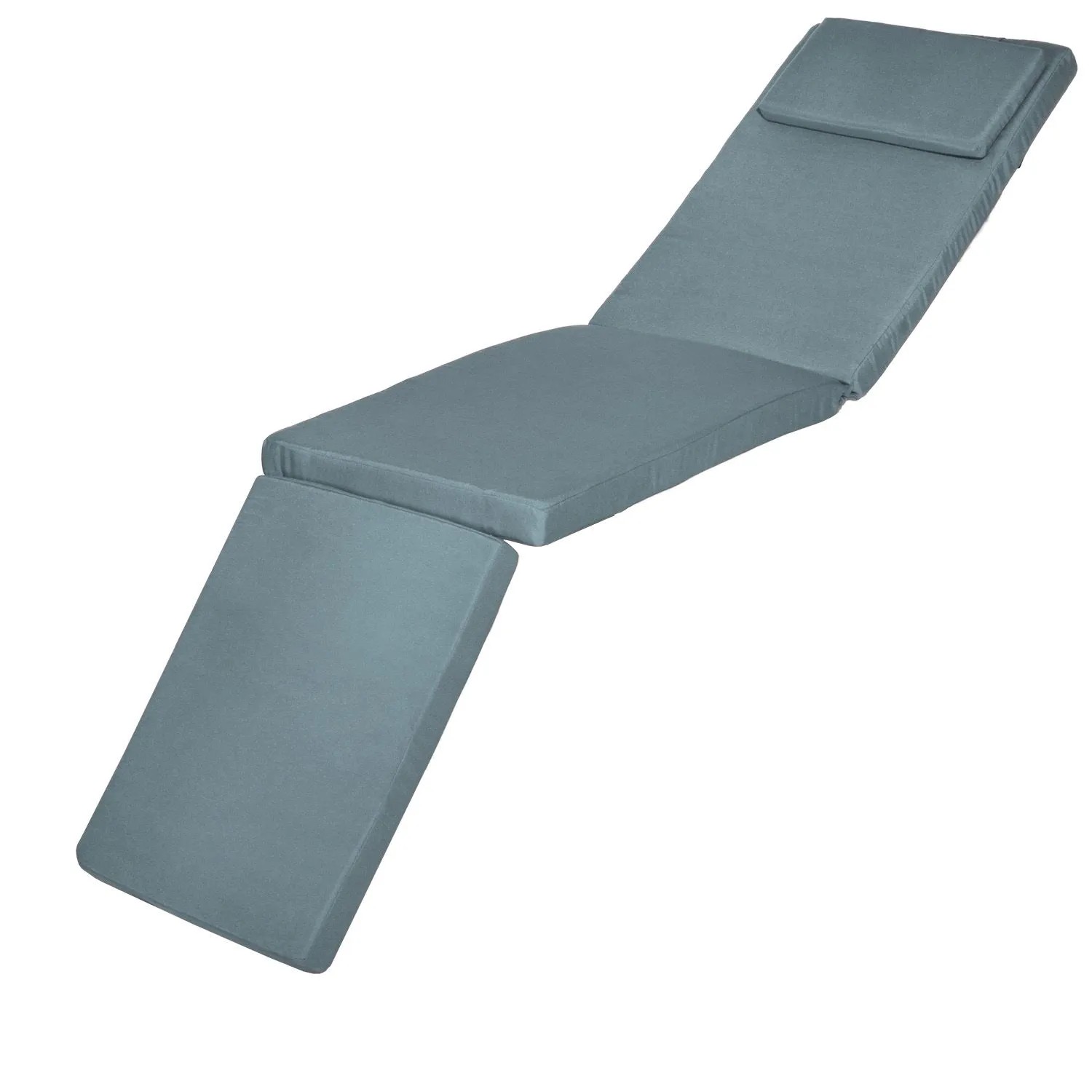 Beautissu Luxus Deckchair Auflage  LoftLux DC 175x45x5cm Taubenblau