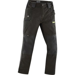 Terrax Workwear Arbeitshose in Dunkelgrün-Limette, Größe 58. Robuste Hose mit Taschen und Stretch.