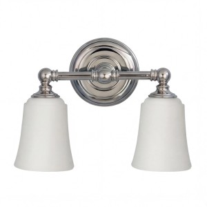 Licht-Erlebnisse Badleuchte Metall Glas IP44 33 CM Breit Chrom 2-Flammig G9 LED 3000 K