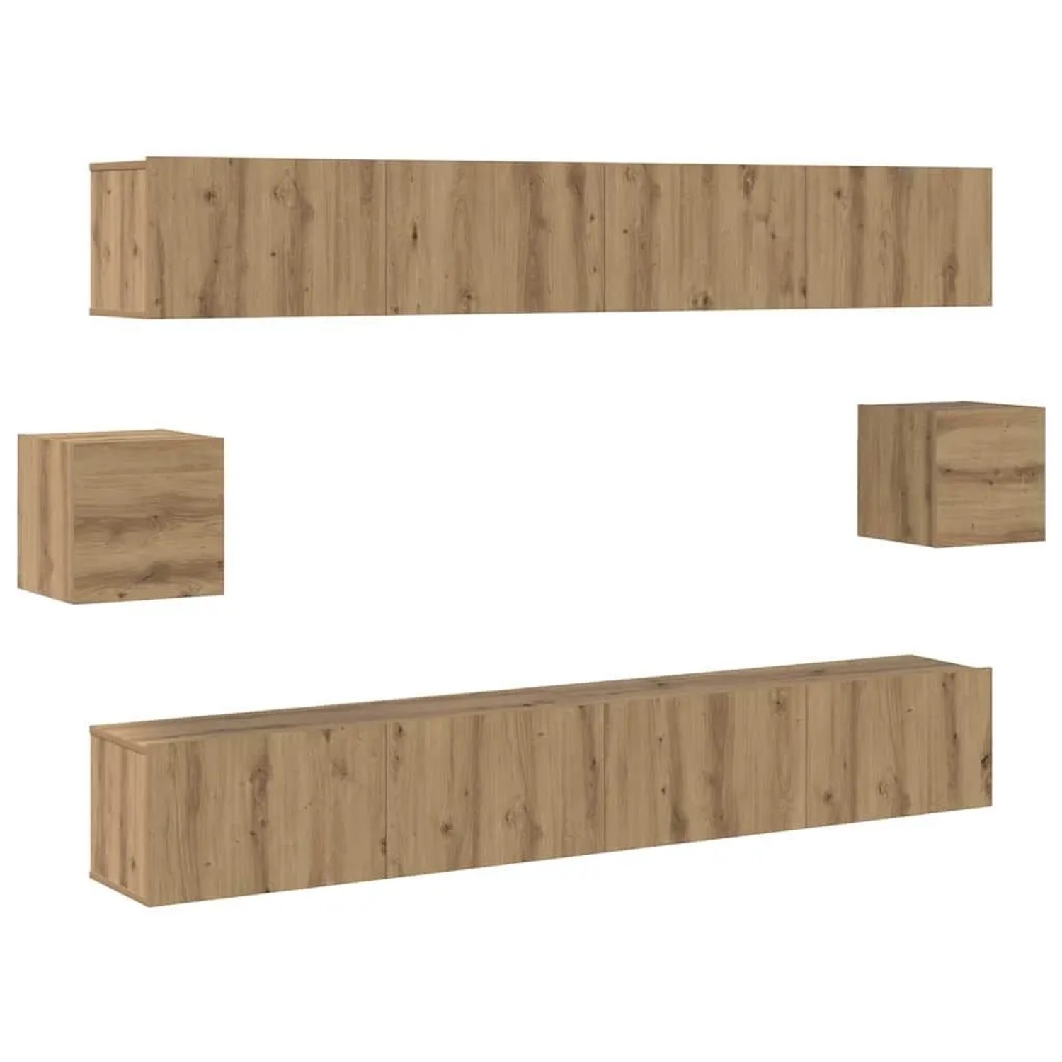 vidaXL TV-Schrankset Wandmontiert 6-Tlg Artisan-Eiche Holzwerkstoff 3393440