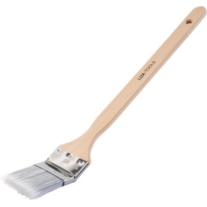 LUX-TOOLS PRO Eckenpinsel, 60 mm, für Lacke, mit Holzstiel und Synthetikborsten.