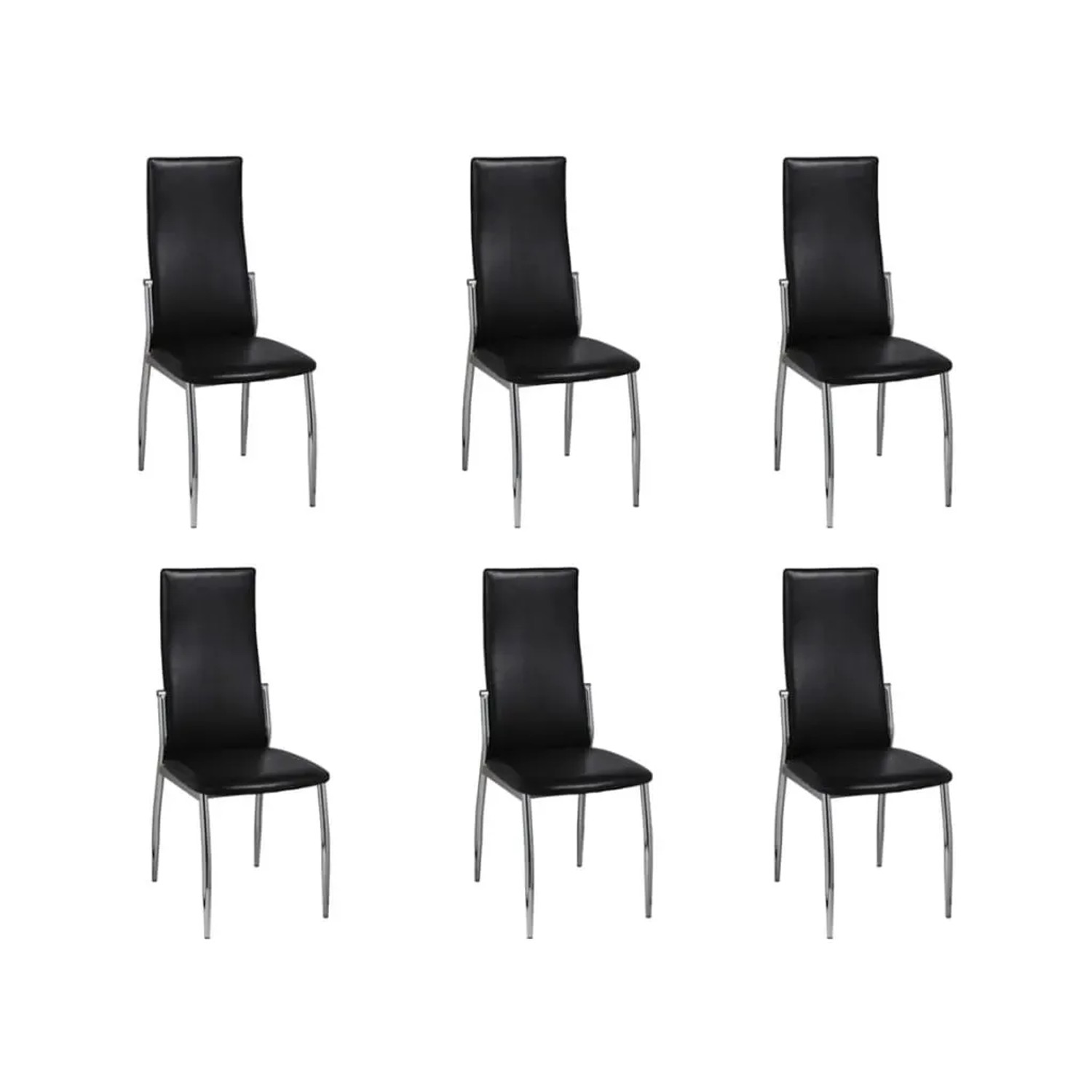vidaXL Esszimmerstühle 6 Stk Schwarz Kunstleder 160257