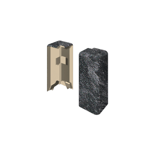 Egger Außenecke Kubisch 6 cm Stein Schwarz 2 Stück