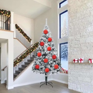 Weihnachtsbaum mit roten vidaXL Weihnachtskugeln, 3-teiliges Set, XXL