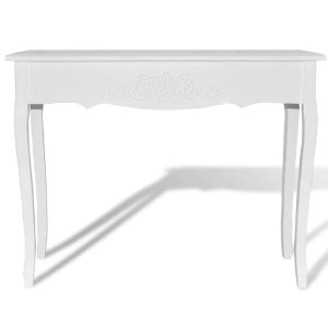 Weißer Frisiertisch/Konsolentisch von vidaXL mit Blumenmuster, ideal für Wohnzimmer und Flur.