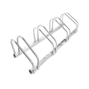 Relaxdays Fahrradständer Stahl Silber für 4 Fahrräder Platzsparend 26 cm x 100 cm x 32 cm