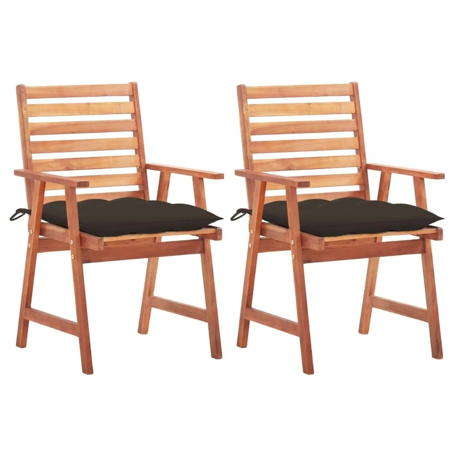 vidaXL Garten-Essstühle 2 Stk mit Kissen Massivholz Akazie 3064343