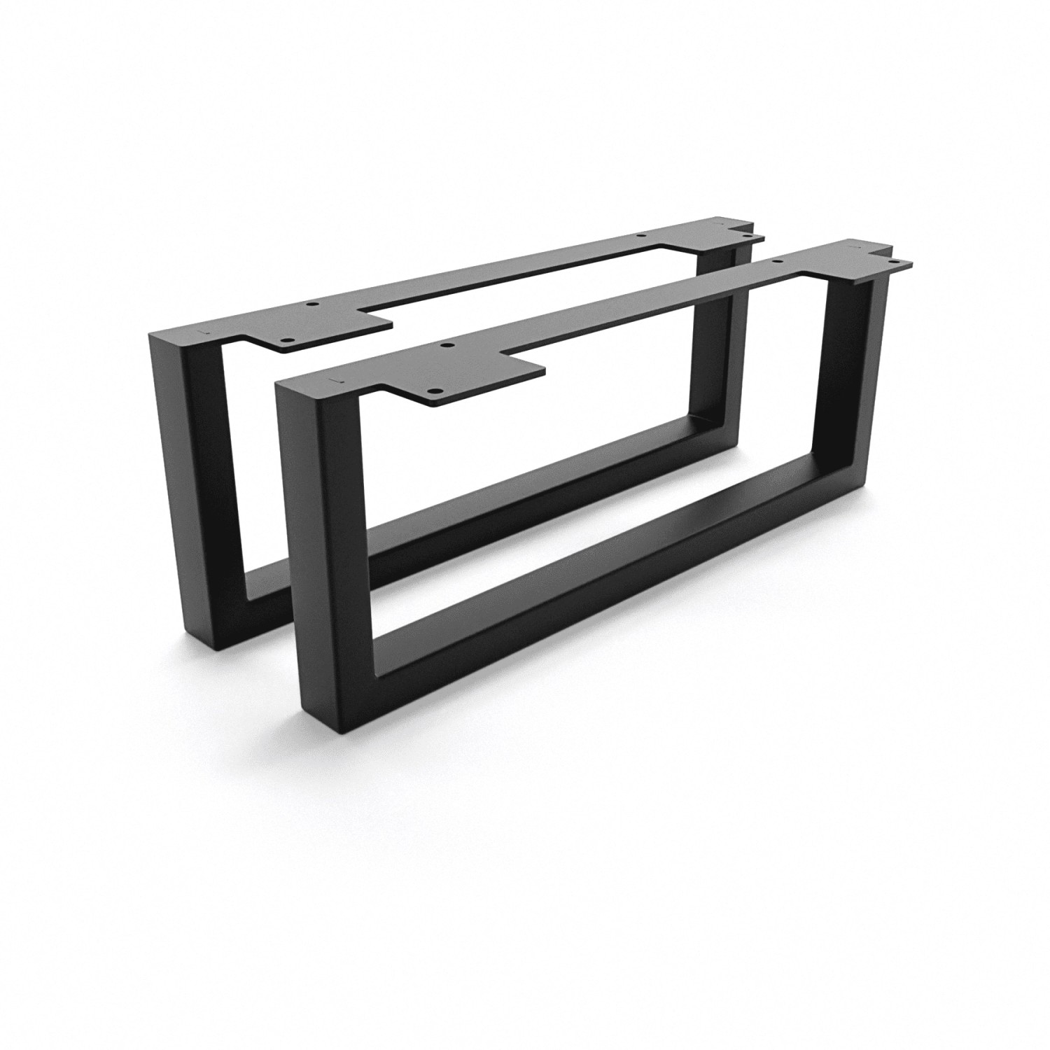 HEVVA Möbelfüße GRAZ 15 cm Hoch 40 cm Tief 2er Set Schwarz