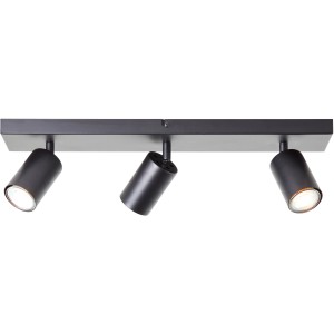 Schwarzer, matter LED-Spotbalken Jello mit drei schwenkbaren Strahlern für flexible Beleuchtung.