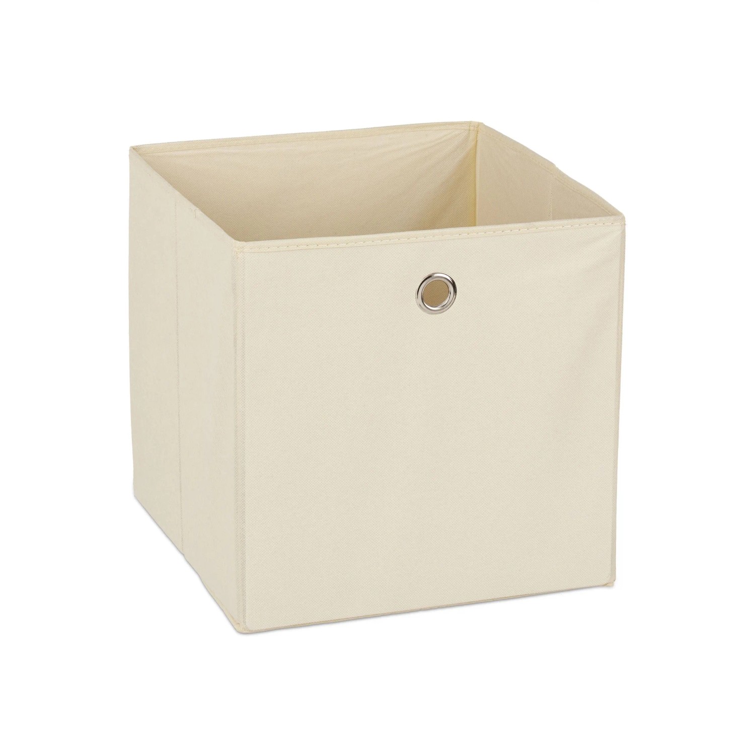 Relaxdays Aufbewahrungsbox im 2er Set Stoff Beige Faltbar 30 cm x 30 cm x 30 cm 650 g