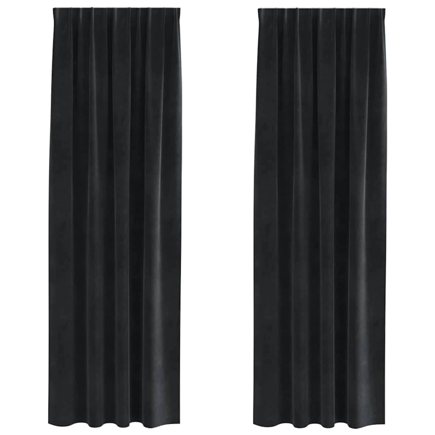 vidaXL Vorhänge 2 Stk Schwarz 140 x 225 cm Samt 4107170 günstig online kaufen