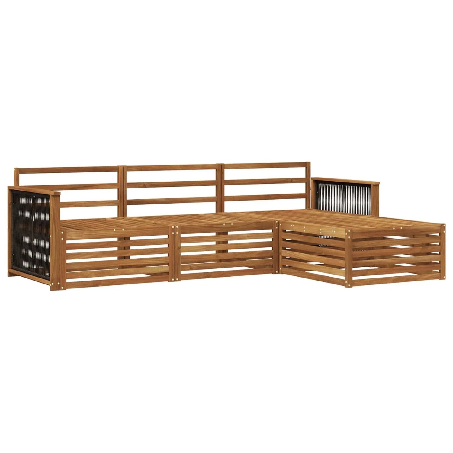 vidaXL Outdoor-Sofagarnitur Natur 249 x 162,5 x 73 cm 3383202