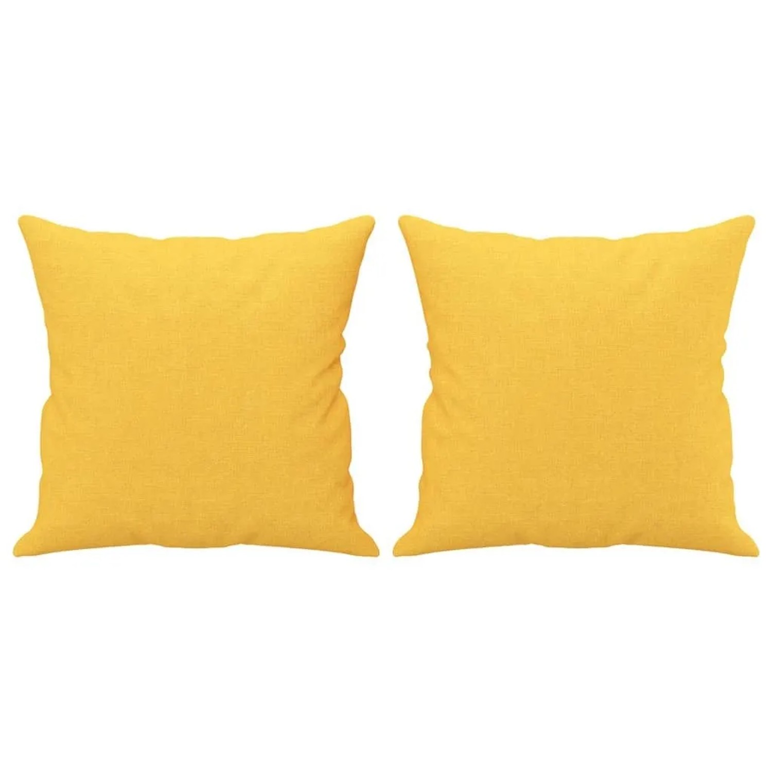 vidaXL Zierkissen 2 Stk Hellgelb 40x40 cm Stoff 349476