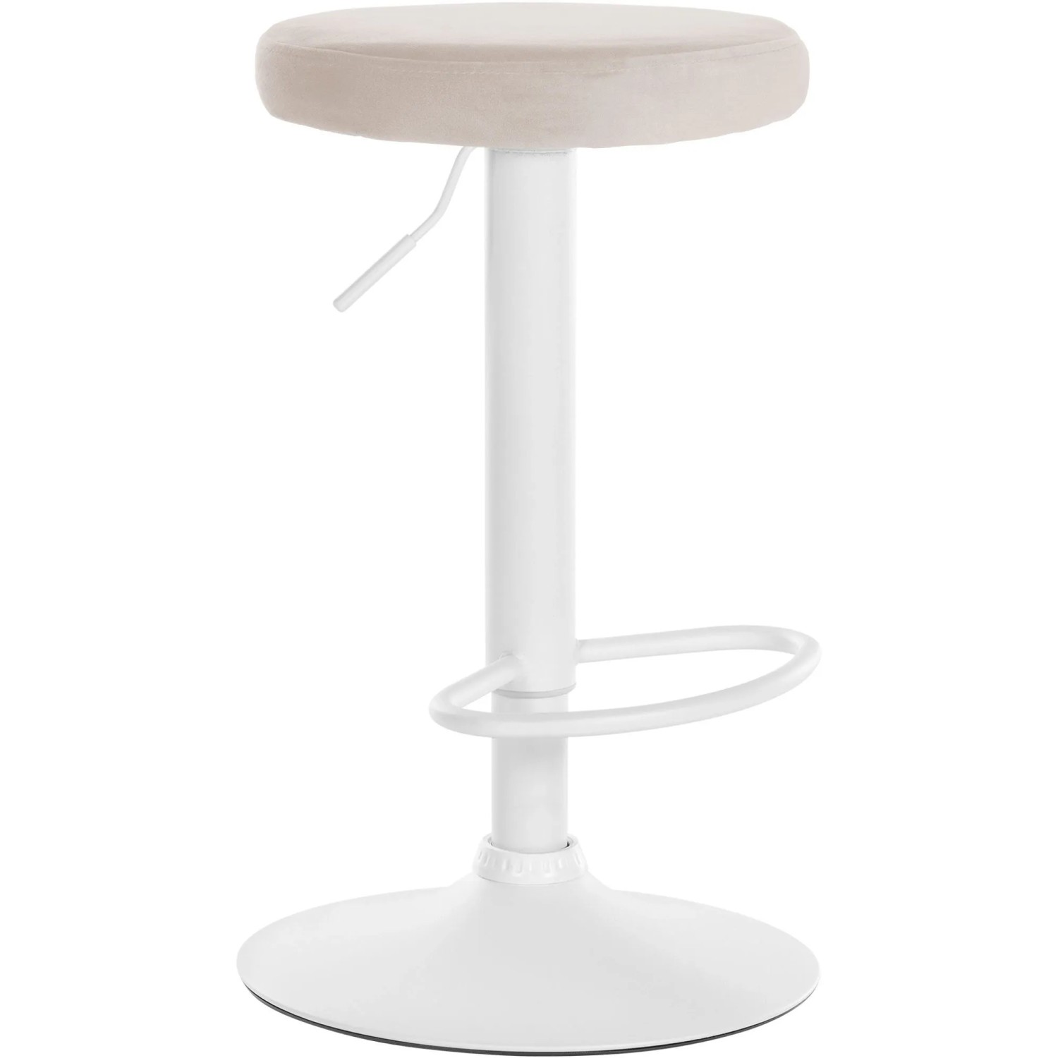CLP Barhocker Ponte Samt-Bezug Creme/Weiß
