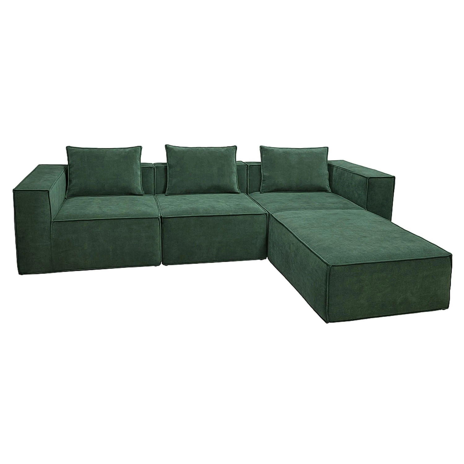 Mcw L-Sofa O54 Erweiterbar Modular Rechts/links Stoff/Textil 63x270x190cm Grün
