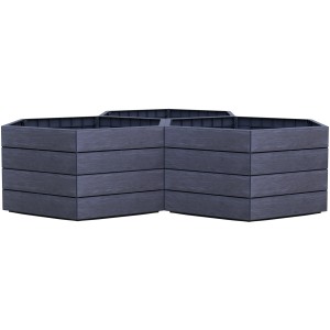 Garantia Hochbeet Ergo Vario 1 Wood, Kunststoff-Hochbeet in Holzoptik, modulare Bauweise.