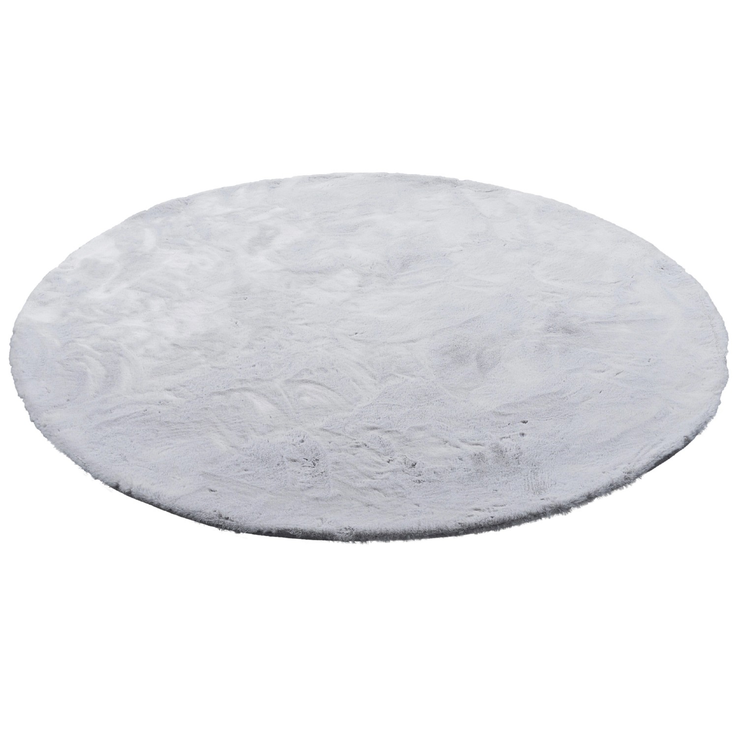 Pergamon Luxus Super Soft Fellteppich Plush Rund Hellgrau 80x80cm günstig online kaufen