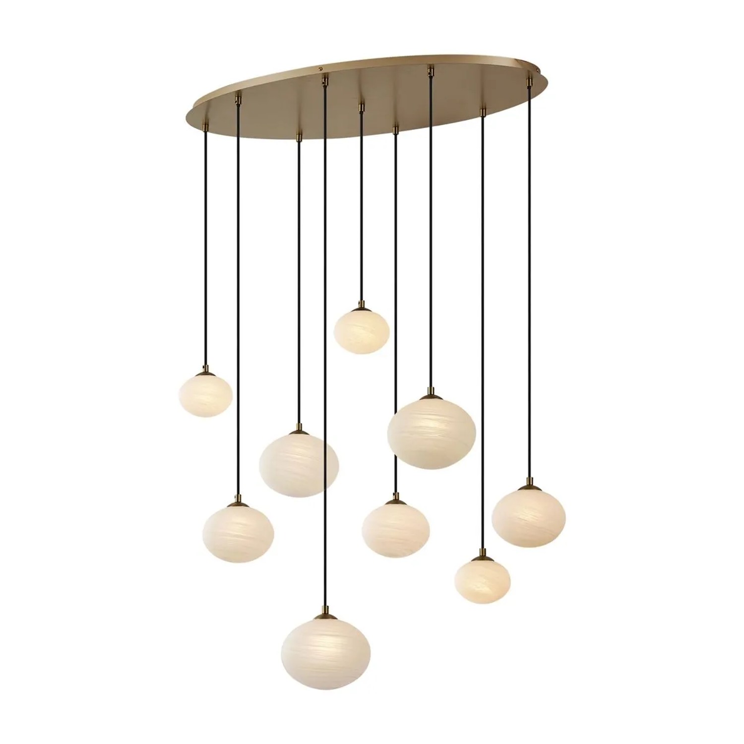 Qazqa Art-Deco-Hängelampe Gold Mit Opalglas 9-flammig Yani