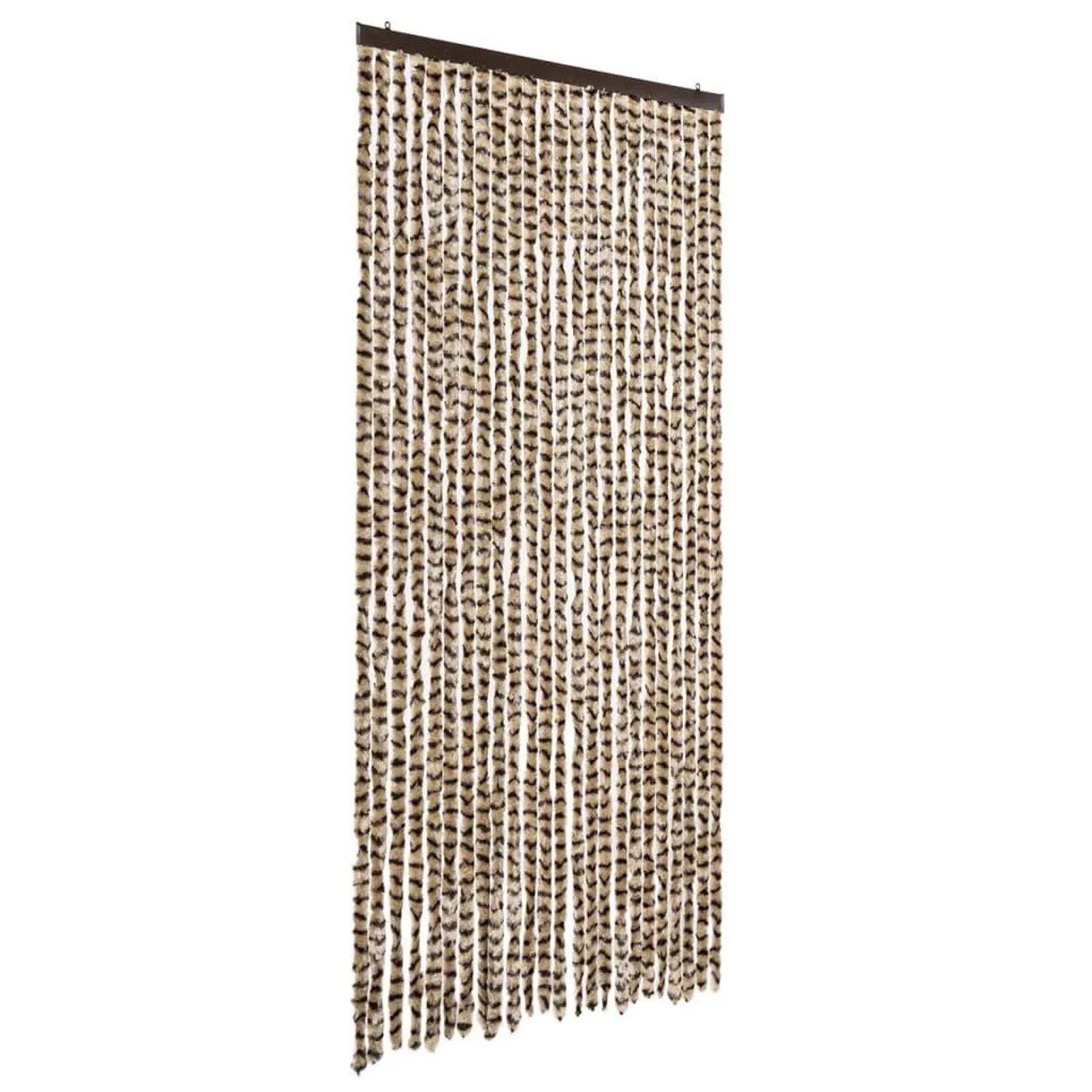 vidaXL Fliegenvorhang Beige und Braun 100x200 cm Chenille 377389