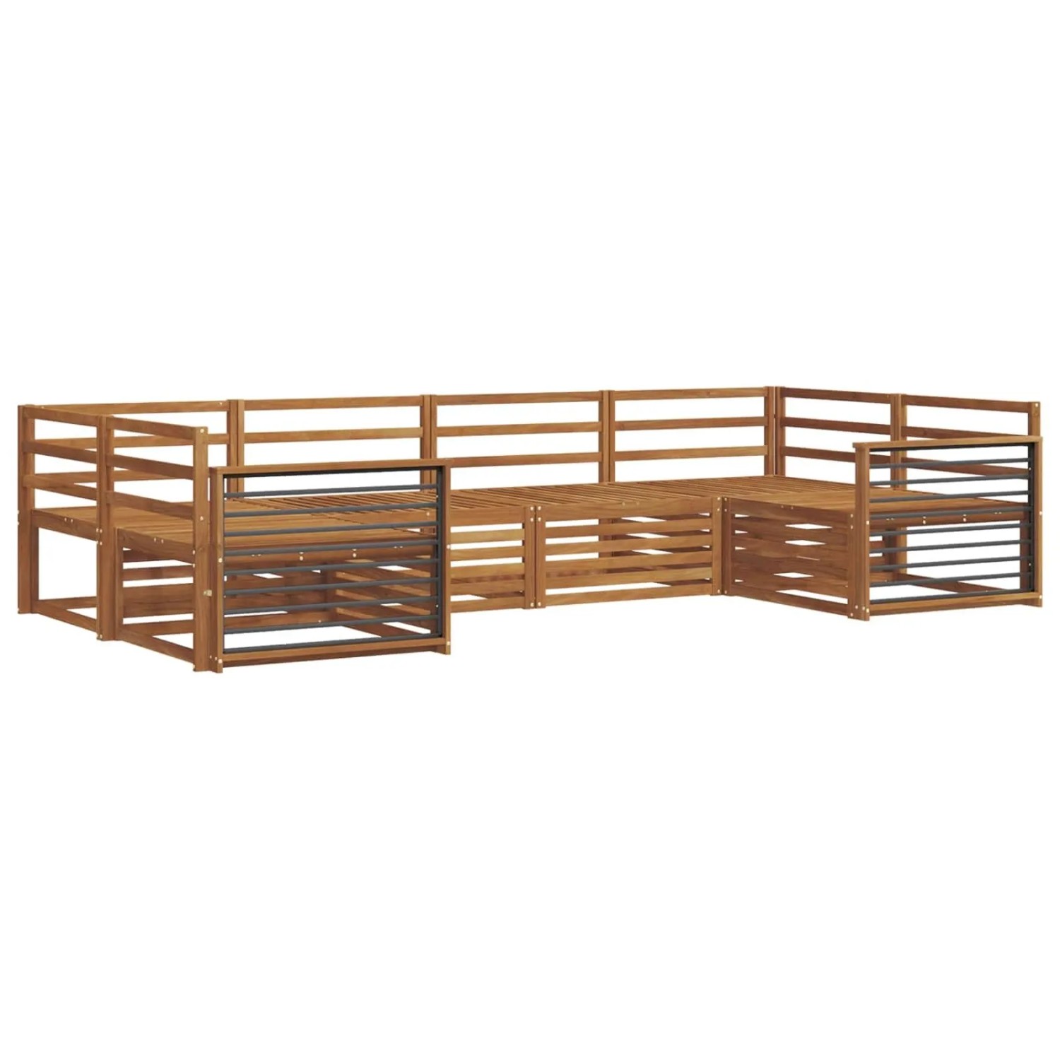 vidaXL Sofagarnituren 6 Tlg Natur Massivholz Akazie 3374029