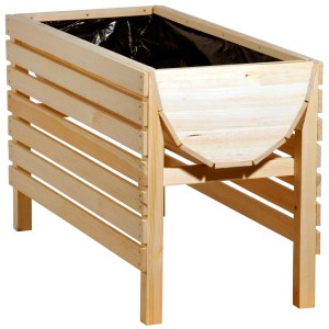 Hochbeet aus Kiefernholz, 60x100x45 cm, mit Pflanzfolie. Ideal für Garten und Terrasse.