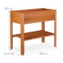 Rotbraunes Tannenholz Hochbeet mit Ablagefach. Maße 80x88x43,5 cm. Ideal für Balkon, Terrasse, Garten. Pflanzkübel für Gemüse, Kräuter, Blumen.