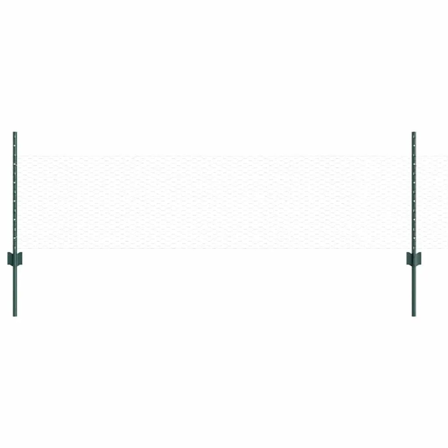 vidaXL Zaun mit Pfosten Grün 0,5 x 50 m Stahl und PVC 3336741