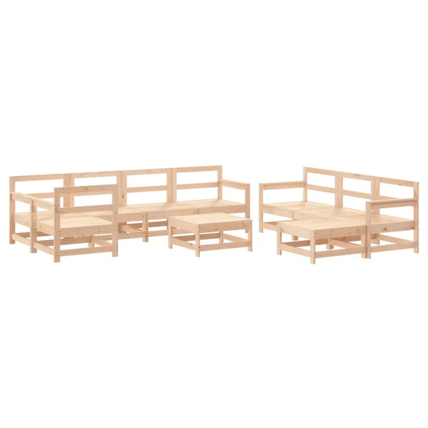 vidaXL 10-Tlg Garten-Lounge-Set Massivholz Kiefer 3186571 günstig online kaufen