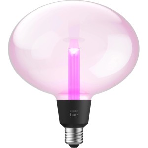 Philips Hue E27 LED Lampe Lightguide Ellipse mit Farbwechsel, rosa Licht.