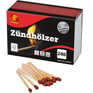 Flash Universal Zündhölzer, 240 Stück, für Kamin, Ofen und Grill.